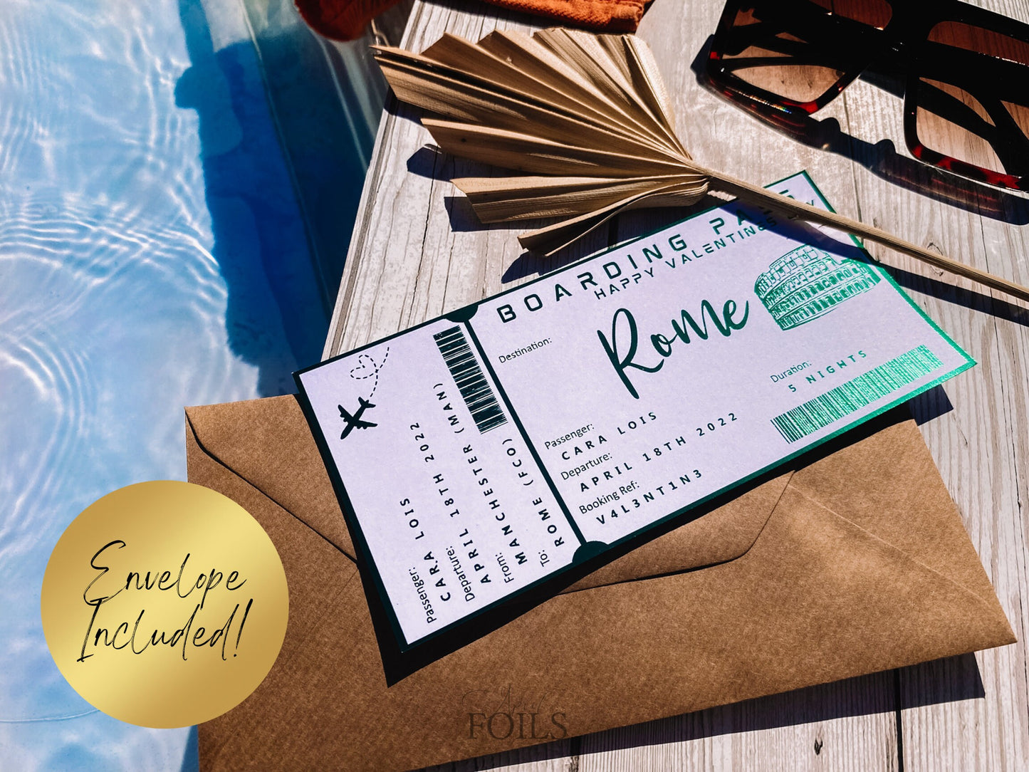 Foil Boarding Pass Ticket