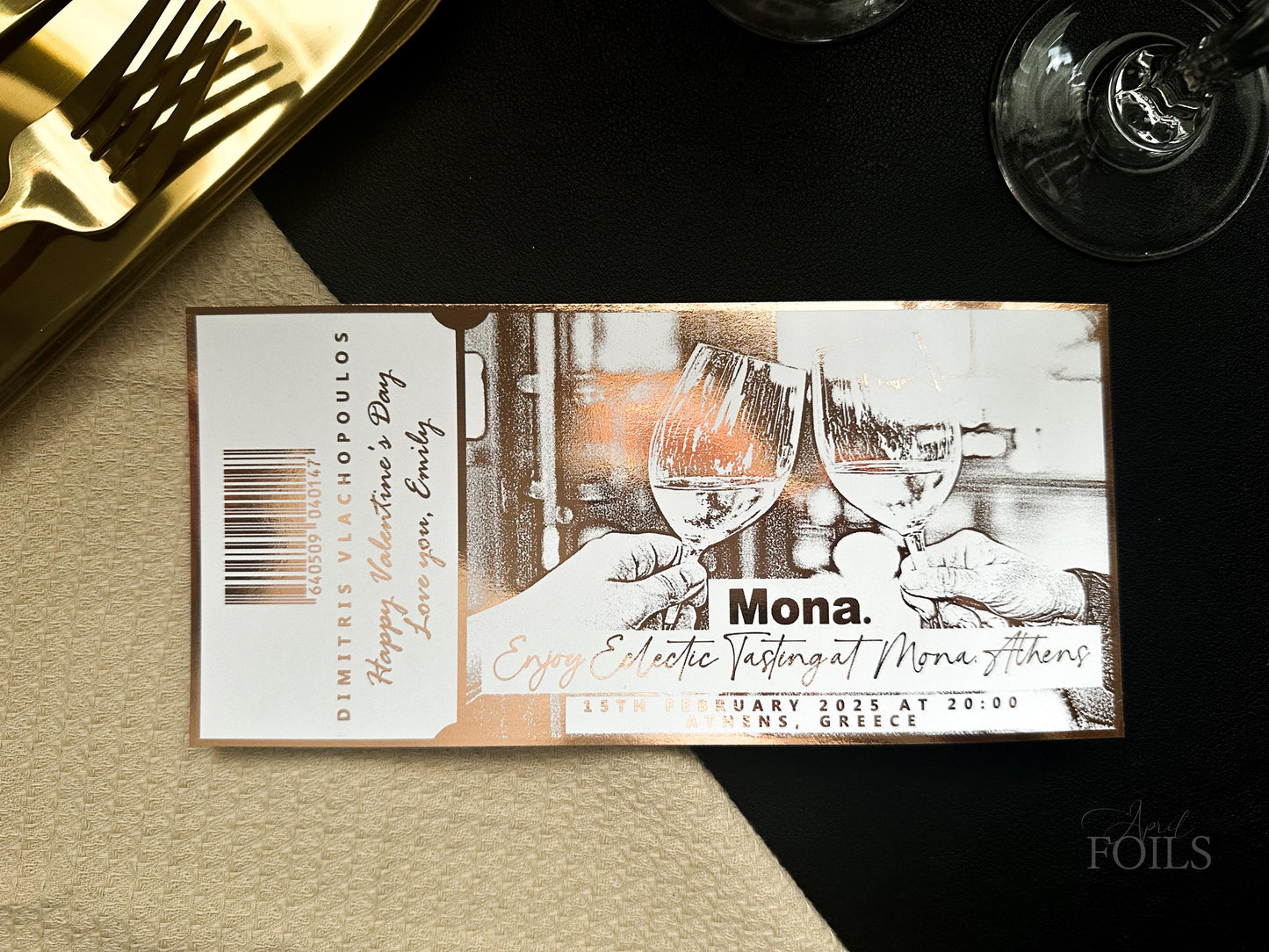 Wine or Beer Tasting Foil Voucher