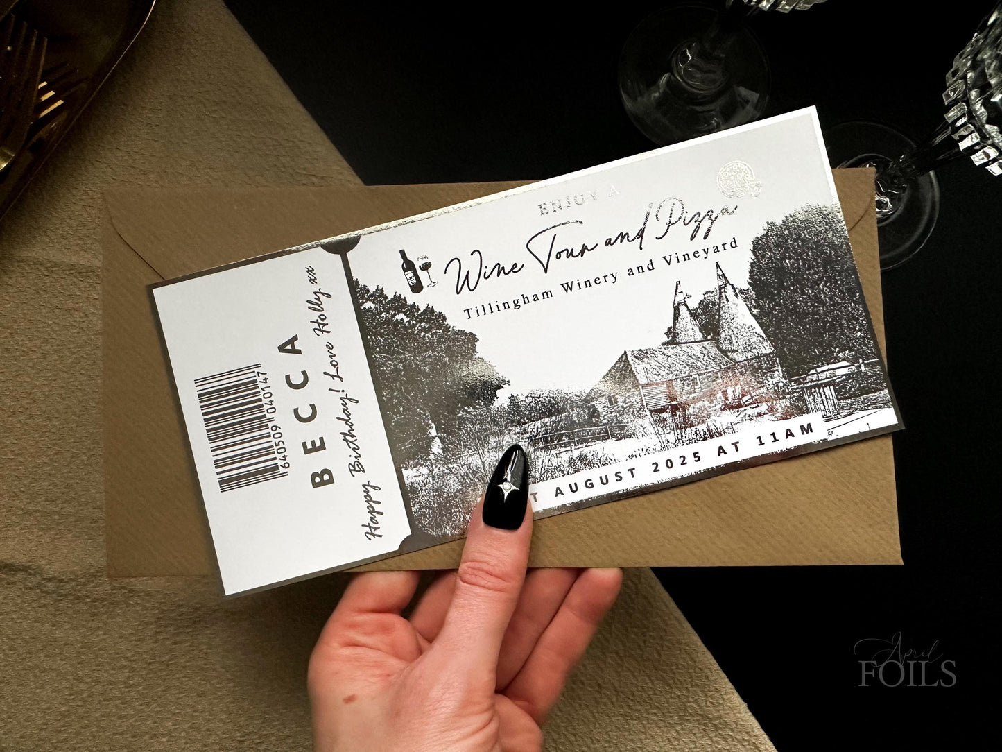 Wine or Beer Tasting Foil Voucher