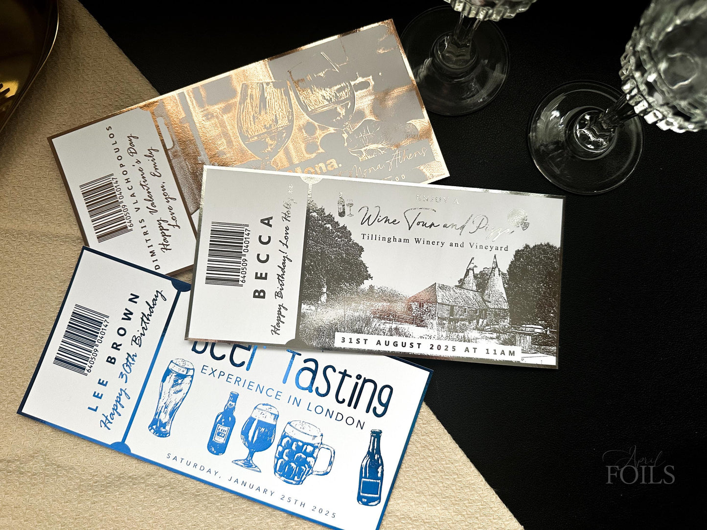Wine or Beer Tasting Foil Voucher