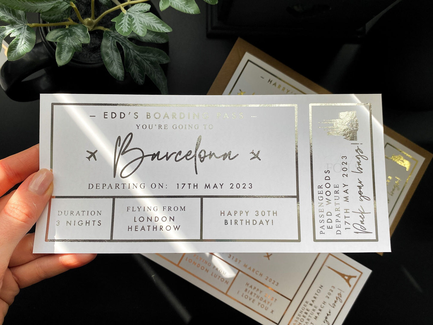 Boarding Pass Foil Ticket