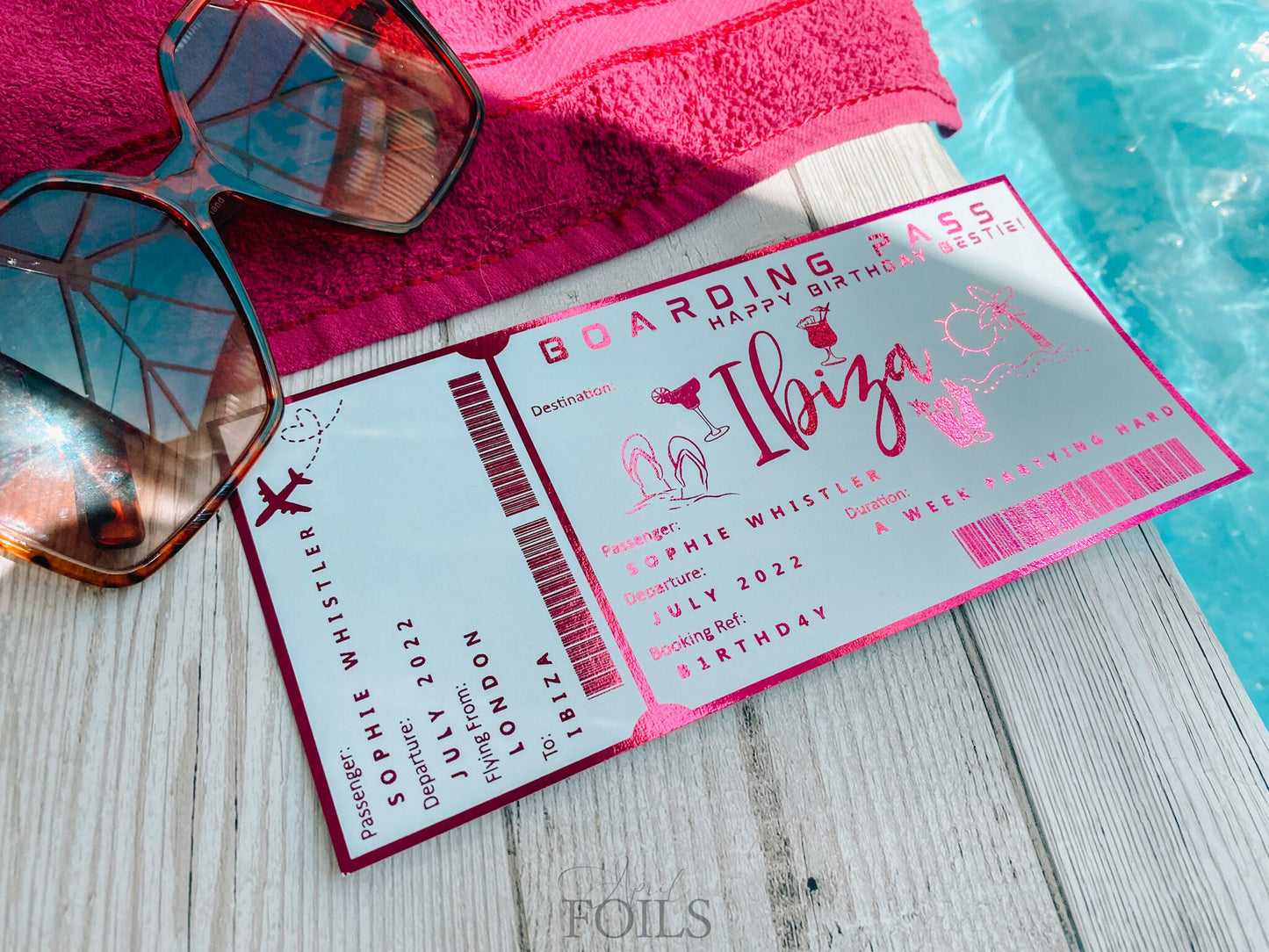 Foil Boarding Pass Ticket