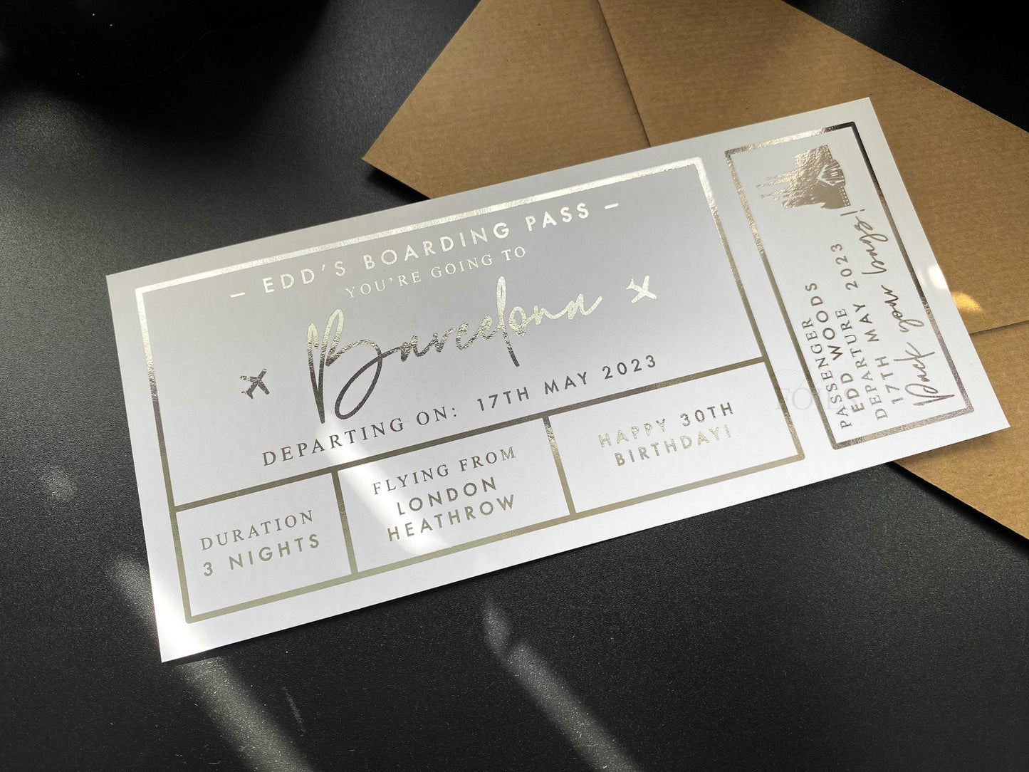 Boarding Pass Foil Ticket