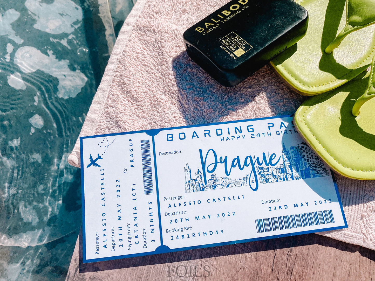 Foil Boarding Pass Ticket