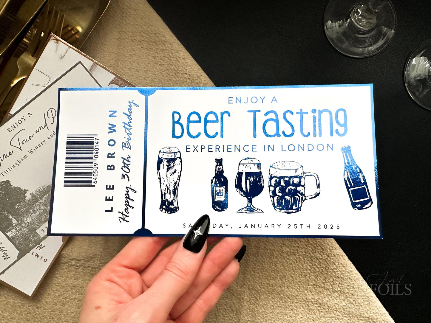 Wine or Beer Tasting Foil Voucher