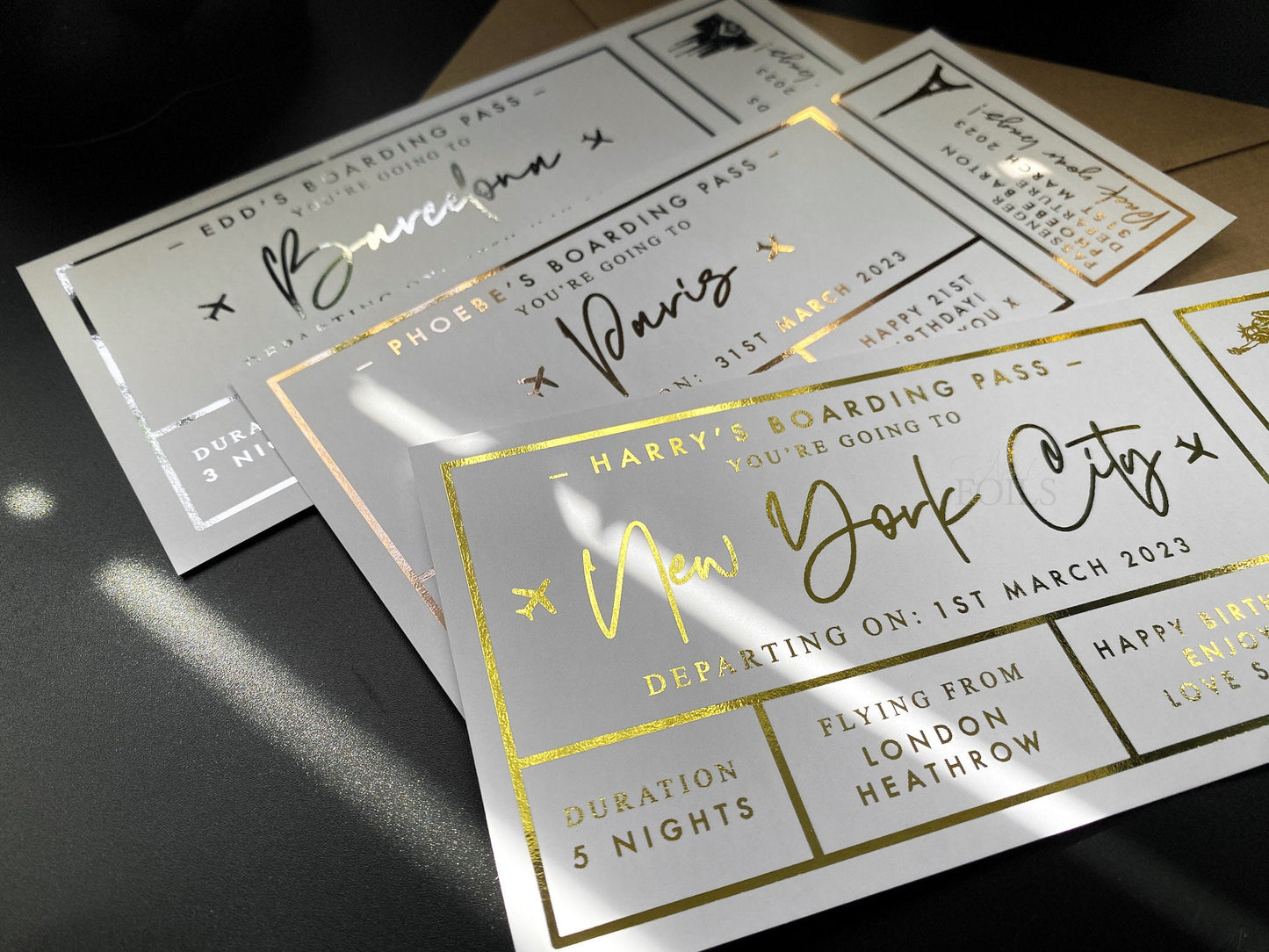 Boarding Pass Foil Ticket