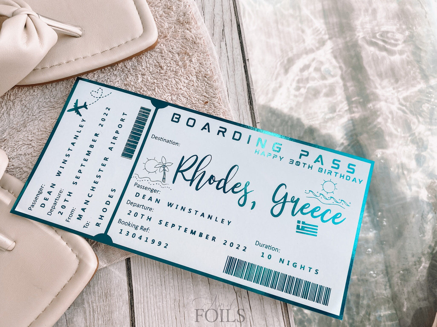 Foil Boarding Pass Ticket