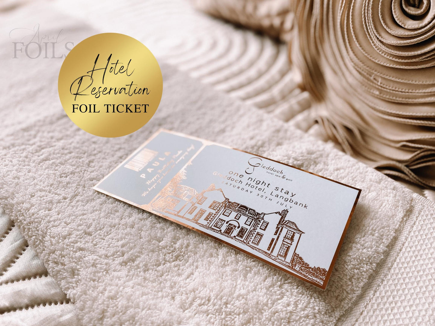Hotel Reservation Foil Ticket