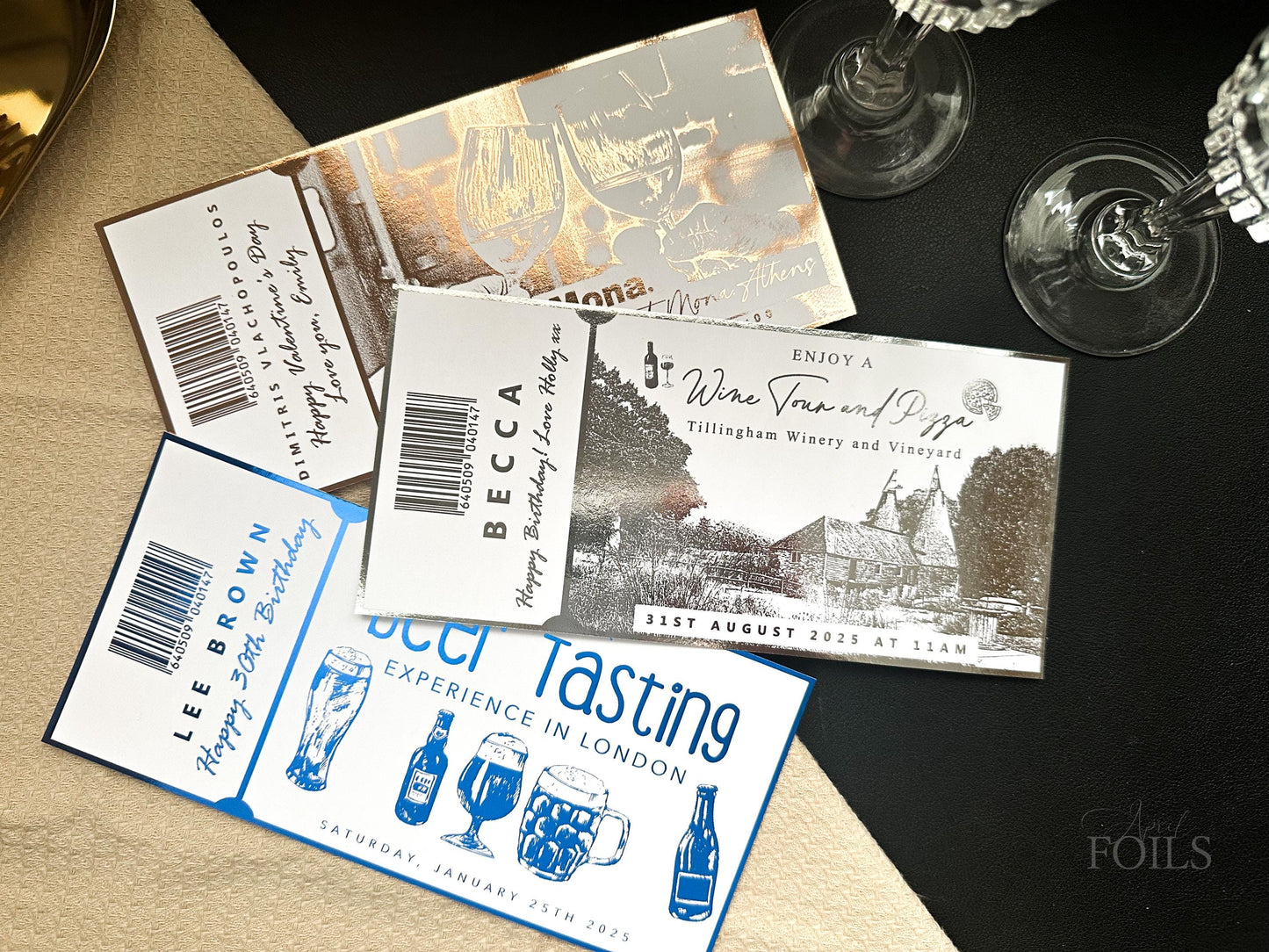 Wine or Beer Tasting Foil Voucher