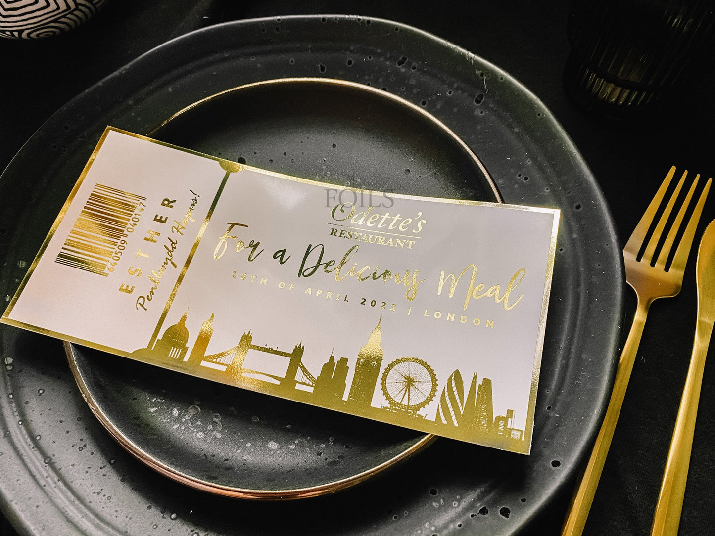 Dinner Reservation Foil Voucher