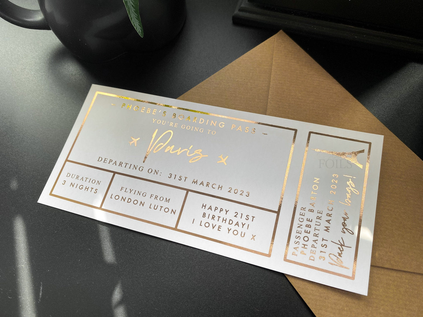 Boarding Pass Foil Ticket