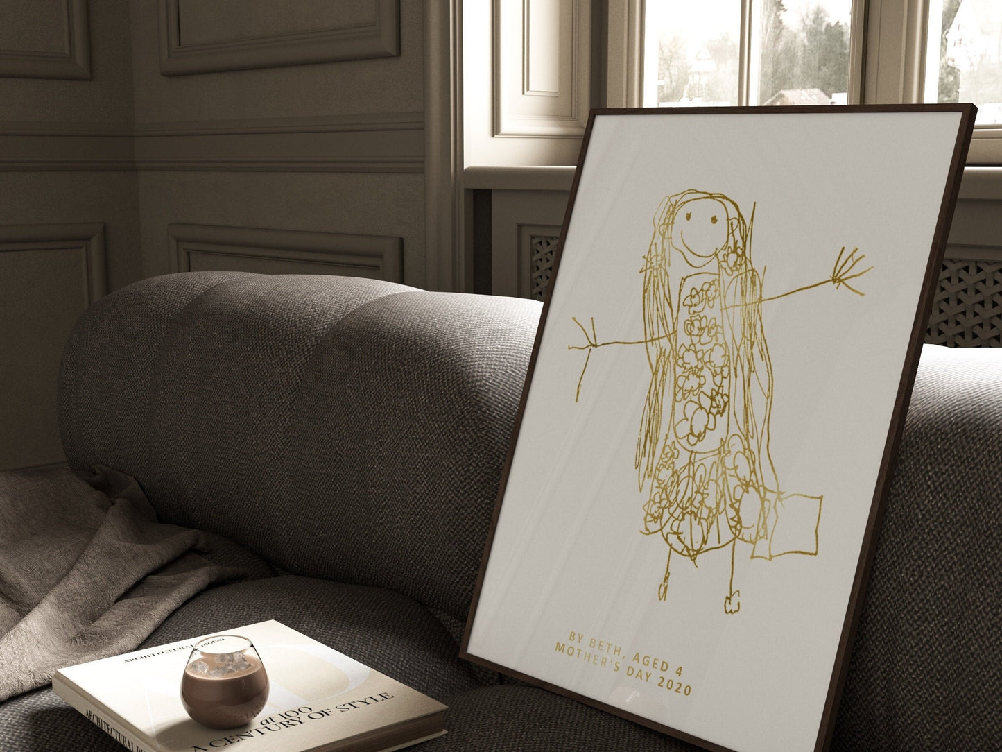 Your Child's Drawing in Foil