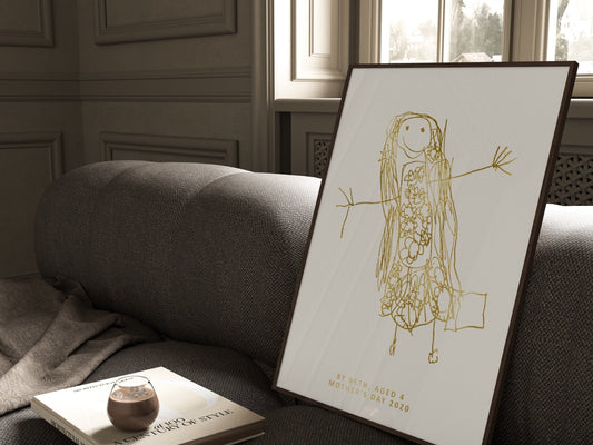 Your Child's Drawing in Foil
