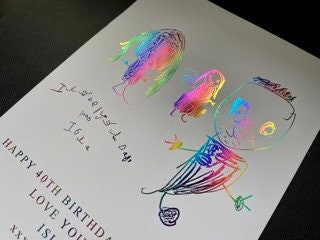 Your Child's Drawing in Foil