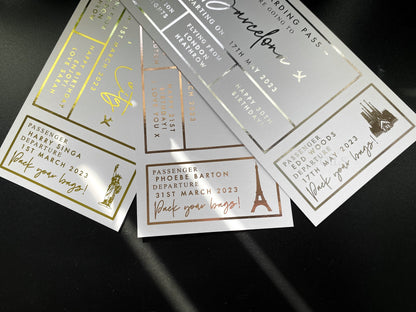 Boarding Pass Foil Ticket
