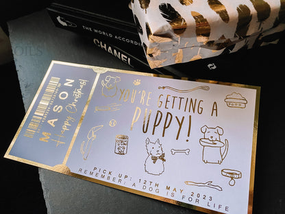 New Puppy Reveal Foil Ticket