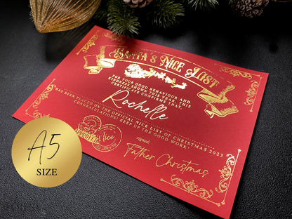 Personalised Nice List Certificate