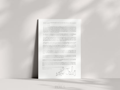 A4 Foil Wedding Speech Print