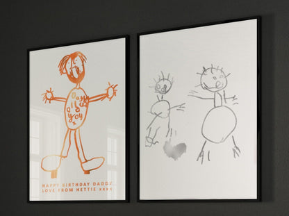 Your Child's Drawing in Foil